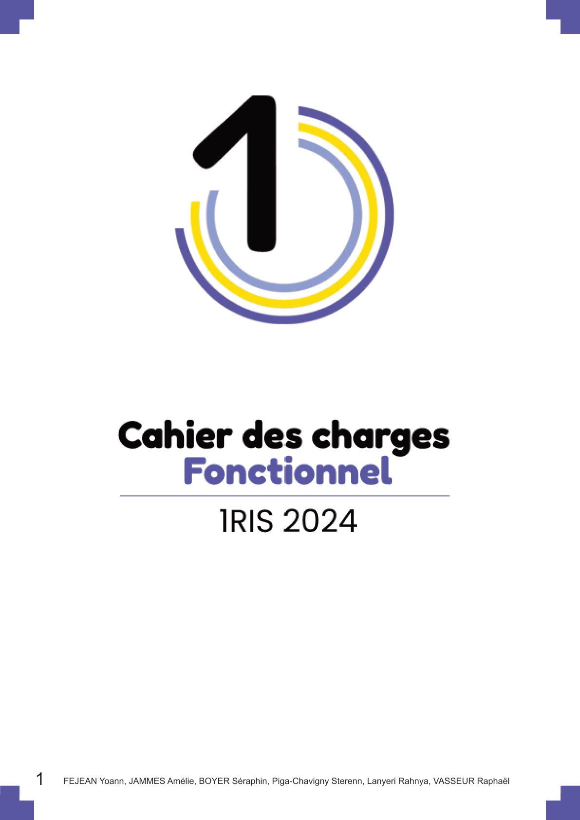 Cahier des charges fonctionnel de l'agence 1ris