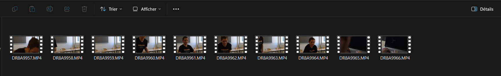 Rushes du tournage — les prises sources